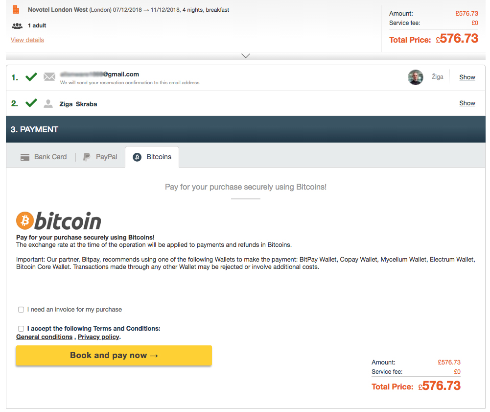 can you travel the world with bitcoin? let's find out! booking a hotel with bitcoin