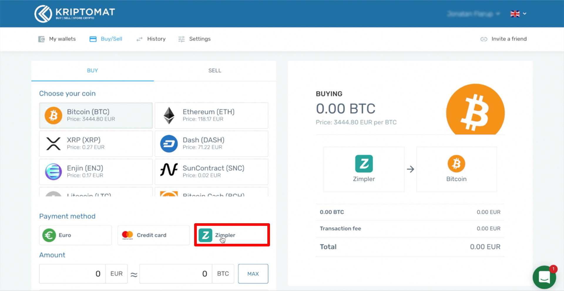 how to use zimpler to easily buy cryptocurrencies buy crypto with zimpler tutorial 2