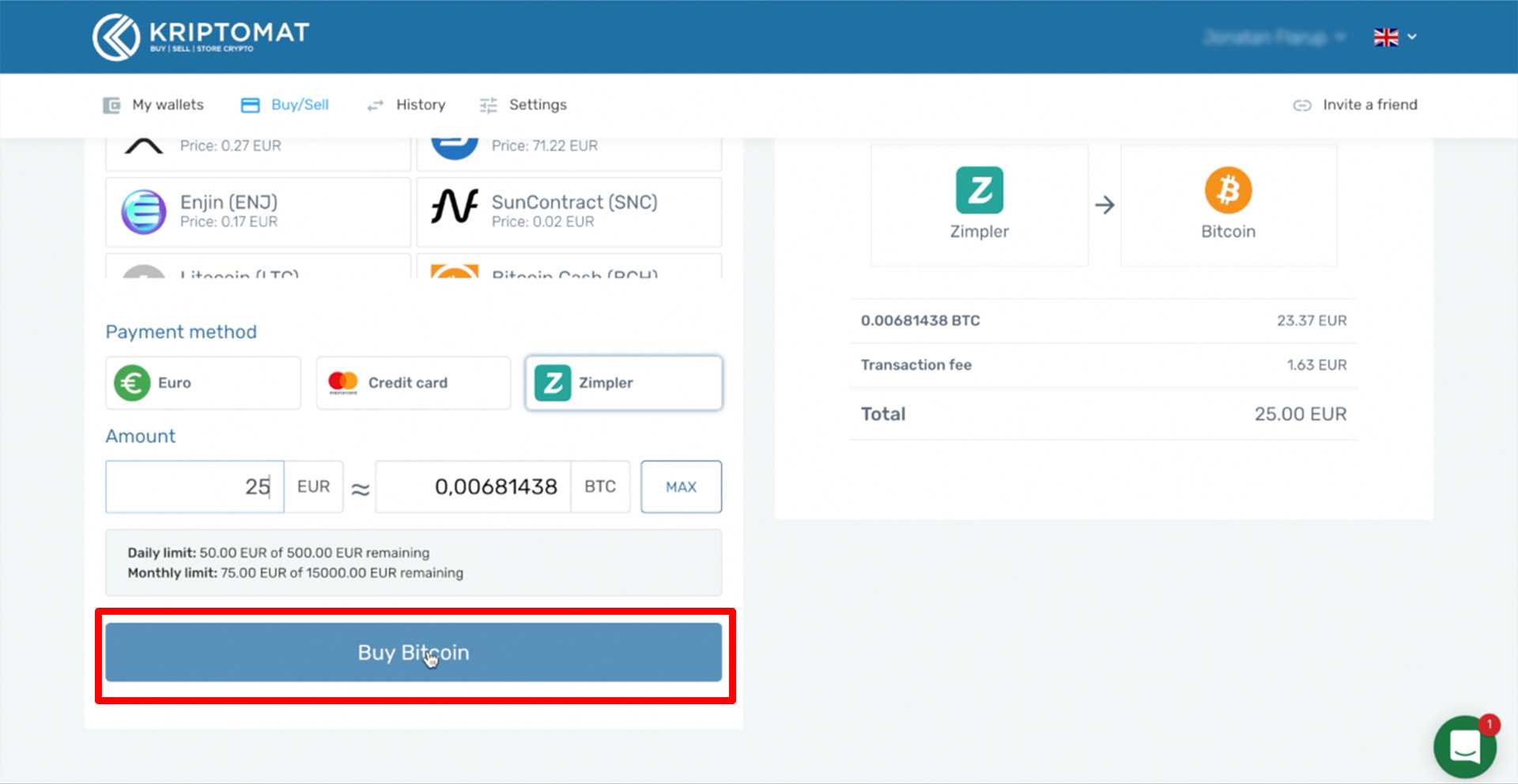 how to use zimpler to easily buy cryptocurrencies buy crypto with zimpler tutorial 3