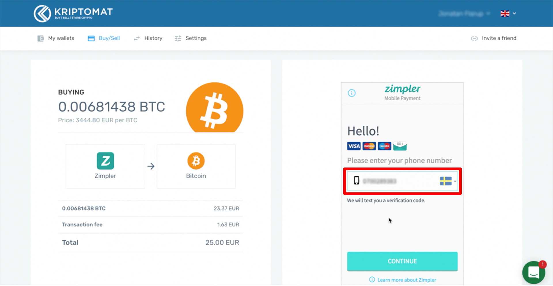 how to use zimpler to easily buy cryptocurrencies buy crypto with zimpler tutorial 6
