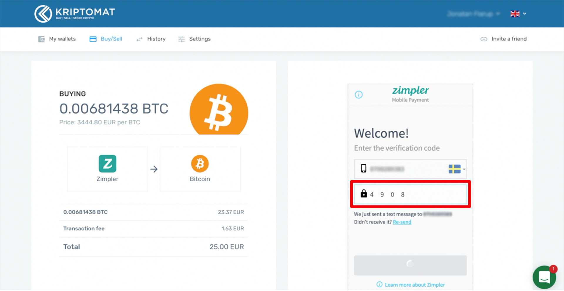 how to use zimpler to easily buy cryptocurrencies buy crypto with zimpler tutorial 7