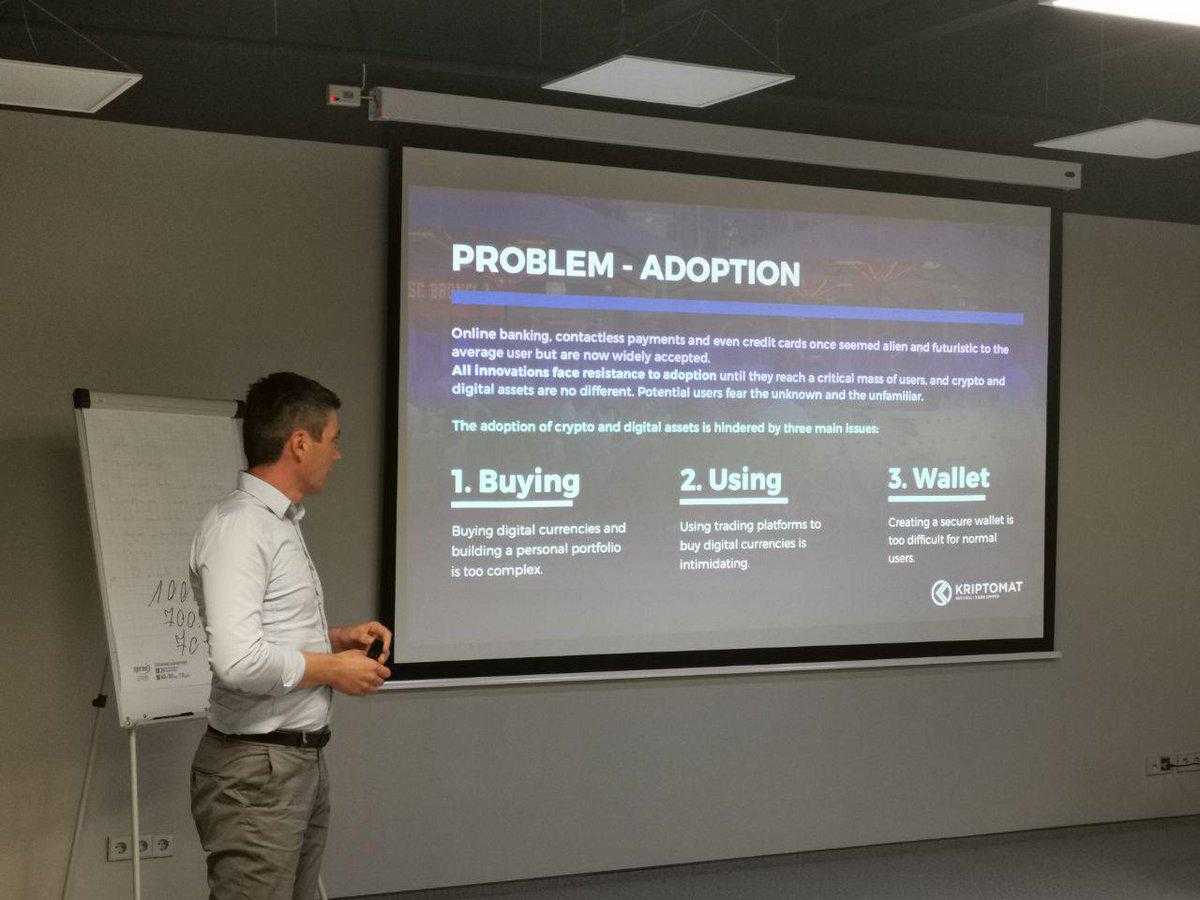 security token offering update #2 dejan presenting the kriptomat sto.